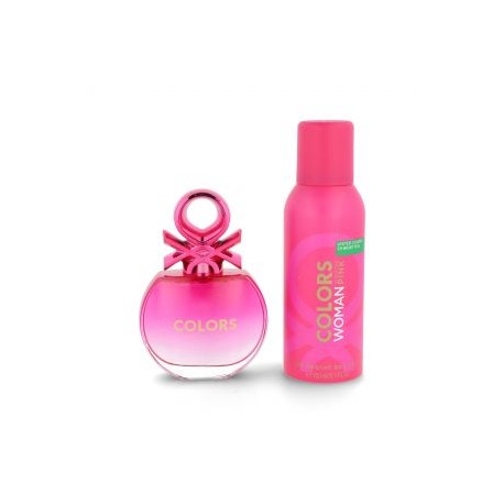 Set Benetton colors pink 2pzs 80ml edt spray/ desodorante 150ml spray.